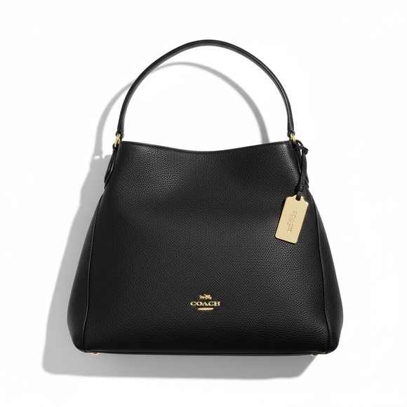 Coach Handbags - Coach  Edie Shoulder Bag 31 in Refined Pebbled Leather- Black